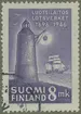 Frimärke ur Gösta Bodmans filatelistiska motivsamling, påbörjad 1950.
Frimärke från Finland, 1946. Motiv av Gammalt finskt fyrtorn med ljus från brinnande stenkol. Finska lotsverkets 250-årsjubileum.