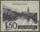 Frimärke ur Gösta Bodmans filatelistiska motivsamling, påbörjad 1950.
Frimärke från Mozambique, 1948. Motiv av Floden Pungue