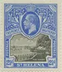 Frimärke ur Gösta Bodmans filatelistiska motivsamling, påbörjad 1950.
Frimärke från S:t Helena, 1912. Motiv av Staden Jamestowns Dock på S:t Helena - Kung George V.-