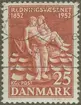 Frimärke ur Gösta Bodmans filatelistiska motivsamling, påbörjad 1950.
Frimärke från Danmark, 1952. Motiv av Symbol för sjöräddningsväsendet i Danmark 100-årsminne: 1852-1952