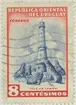 Frimärke ur Gösta Bodmans filatelistiska motivsamling, påbörjad 1950.
Frimärke från Uruguay, 1954. Motiv av Sjölejons Ön Fyrtorn