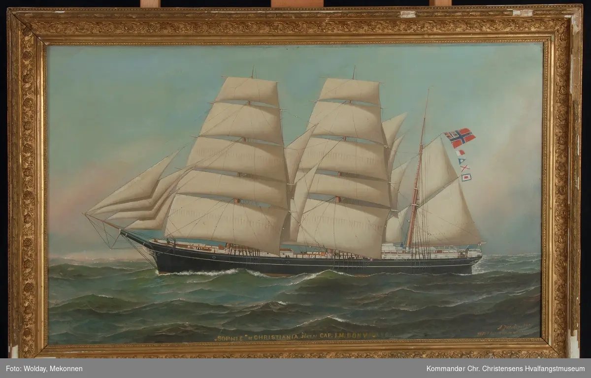 SOPHIE
ex britisk
Nasjon: Norsk
Type: Bark
Byggeår: 1857
Byggested: Helsingfors, Finland
Endelig skjebne: Swansea - Fredrikstad. Kull. Dismasted, lekk. Forlatt 1896 14/12 N 50g22m, W 60g25m. Innslept Scilly Isl. Kondemnert der 1806 /12. Opphugget 1897 på Scilly Isl.