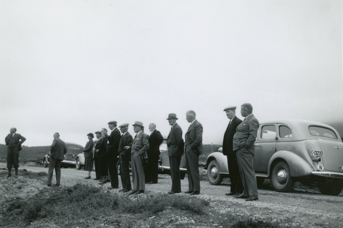 Kornrådet under befaring på bureisingfelt i Fræna og Hustad 20. august 1938.