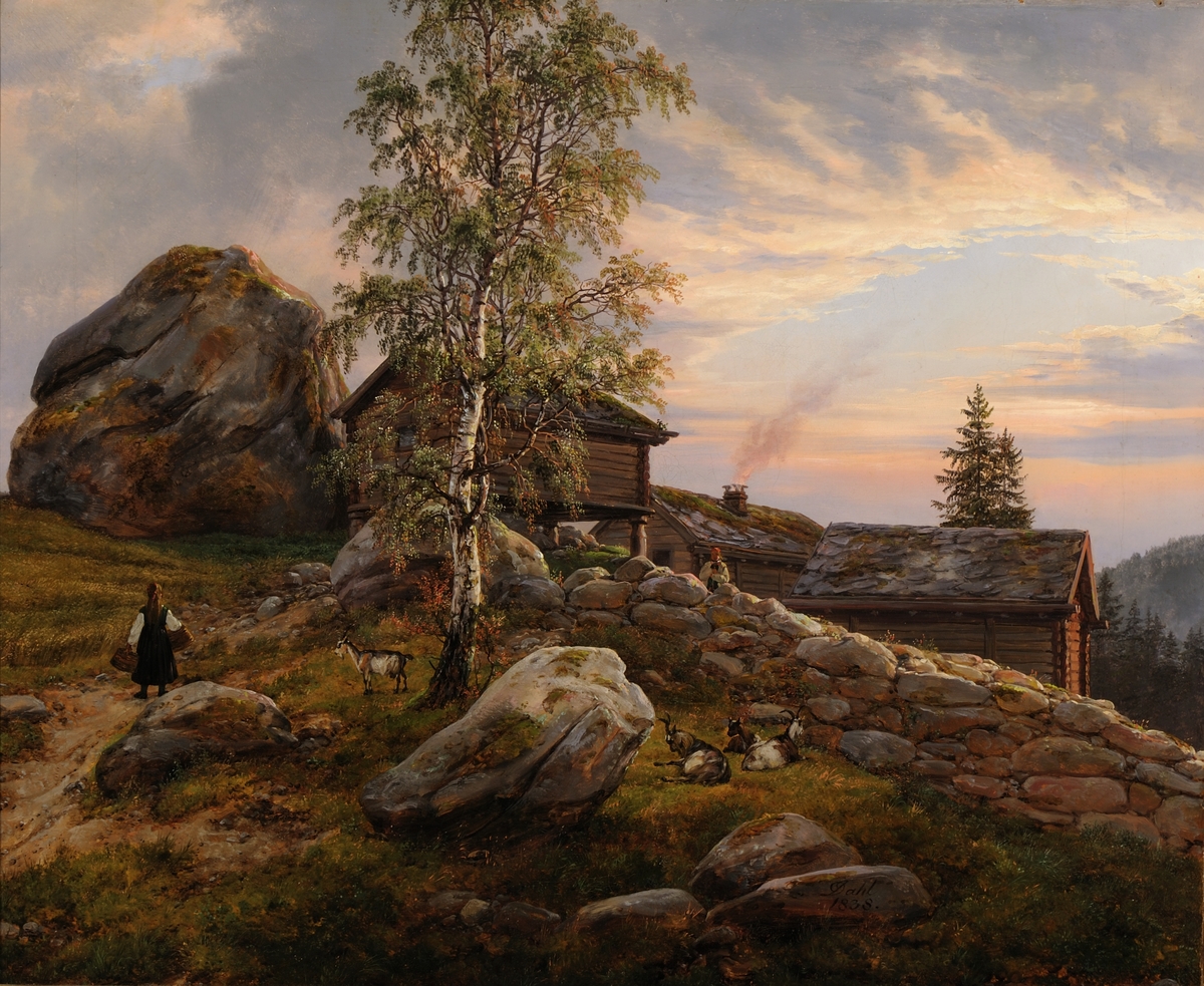 Gård i Ytre kroken, Sogn [Maleri]