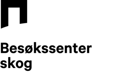 Logo besøkssenter skog, sort hvit