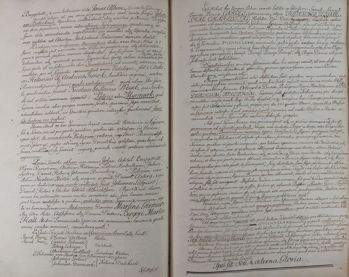 Rudbeckianska skolan i Västerås elevlängd 1770-1779.