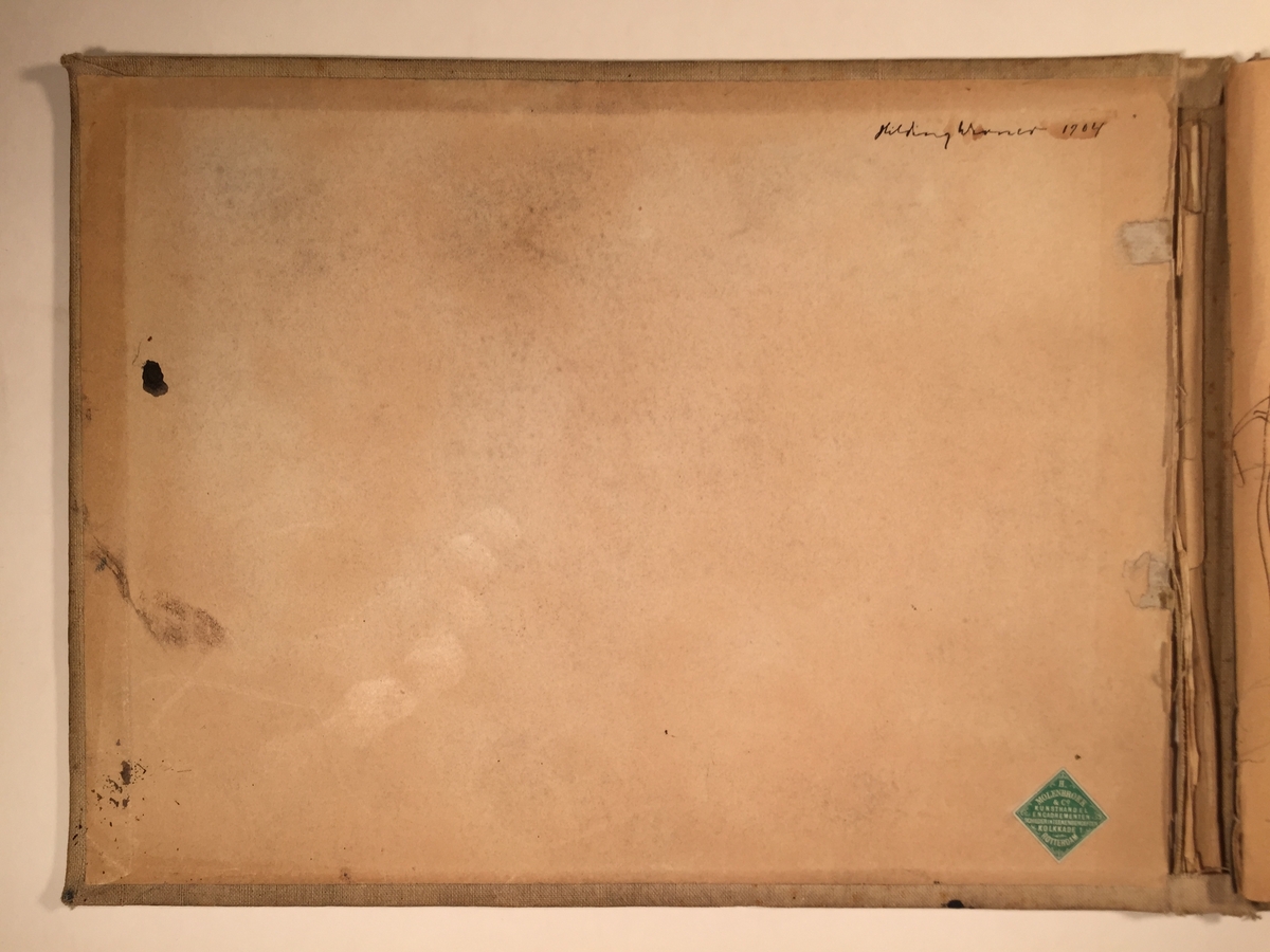 Skissboken innehåller 46 teckningar ( blad ).