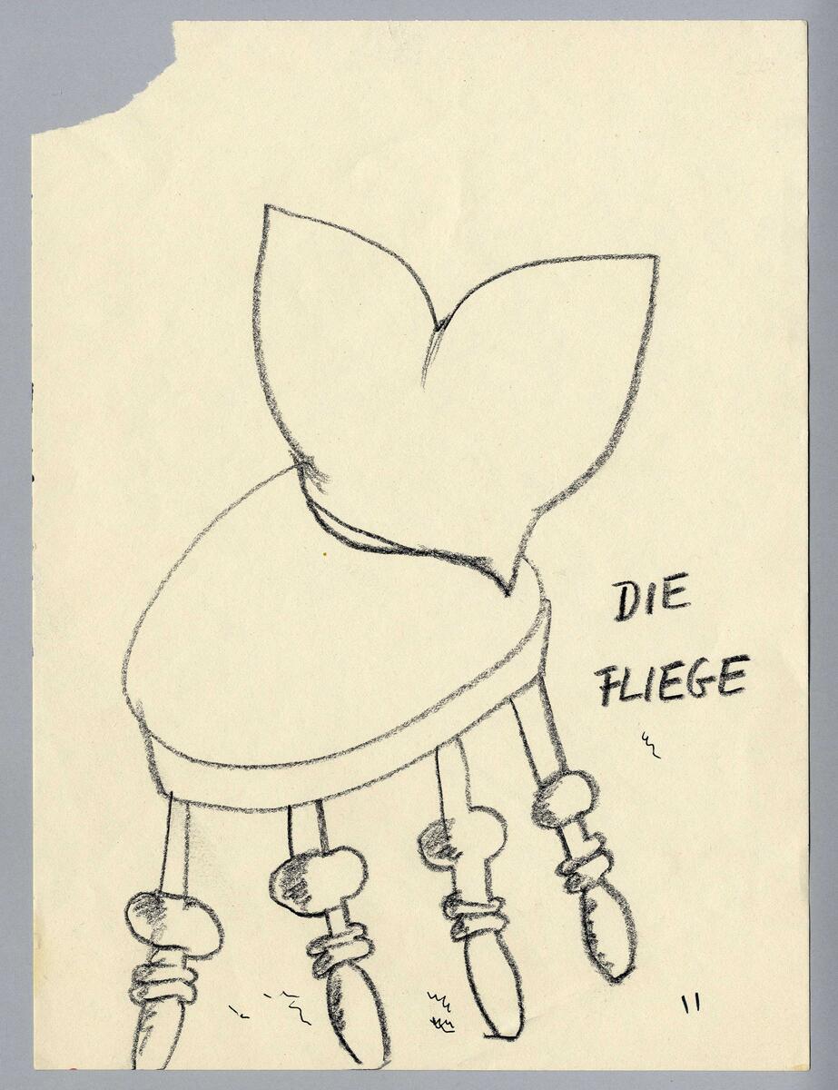 Skiss av en flugliknande stol