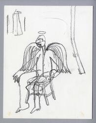 Ängel på pall [skiss]