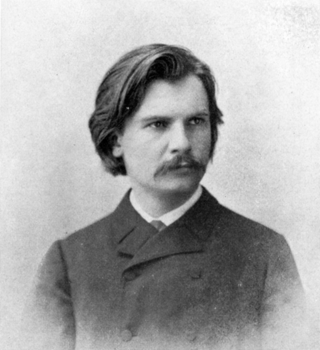 Ti ulike foto, tegninger og trykk som viser Eugen d`Albert.