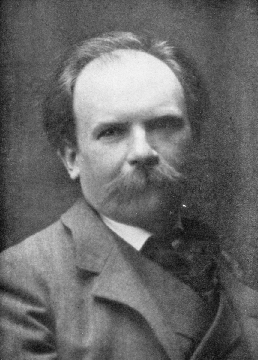 Ti ulike foto, tegninger og trykk som viser Eugen d`Albert.
