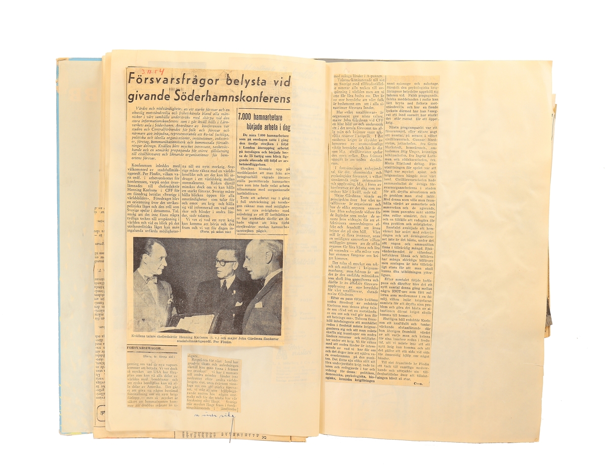 Pressklipp från Tull - Kust Sundsvallsavdelningen sektion Gävle.