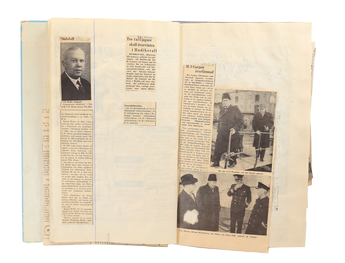 Pressklipp från Tull - Kust Sundsvallsavdelningen sektion Gävle.