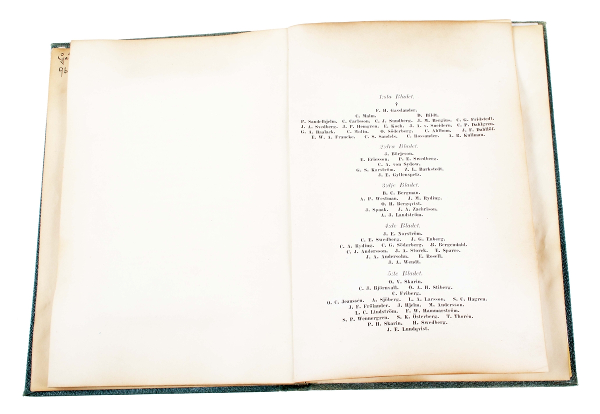Album med svartvita fotografier av "Boråsare", som tillhört Par Bricole i Vänersborg (grundat 1839), innan denna loge infördes i Borås år 1860.

Pappband, klätt med grönt papper med strukturerad yta och dekor av reliefpressad ram, med bladornament i hörnen. Inom ramen präglat i guldtryck: "P. B. Wenersborgs Loge". Ytterst dubbla bårder i guld, varav den ena bredare. Första sidan med "färgbilder av "vapensköldar". Blad 1-11 med bilder av prominenta "Män från Borås". 1 blad med förteckning över namn på de avbildade männen. Sista sidan med klistrad etikett: 
"Bunden hos O. E. EDSTRÖM Wenersborg. Bladen släppt från ryggen. Bruks- och åldersslitage.

Se även fotoalbum BM 3448

Äldre historik:
Par Bricole är ett bacchanaliskt ordenssällskap endast för män, stiftat i Stockholm den 15 maj 1779 i Källaren Kejsarkronan vid Drottninggatan 6. Främsta inspirationskällorna var frimurarna och Bellmans Bacchi orden.

Namnet Par Bricole kommer av en fransk biljardterm, som betyder "med studs". Inom sällskapet tolkas det traditionellt och en smula oegentligt i stället som "av en slump", egentligen "på omvägar", "indirekt", och förkortas vanligen P.B.

Par Bricoles moderloge finns än idag i Stockholm och huserar i ordens "stamhus" Bellmanhuset vid Urvädersgränd. Orden har även dotterloger i Göteborg (Göta Par Bricole), Vänersborg (1839), Borås, Malmö, Jönköping, Sundsvall, och Örebro. (Wikipedia)