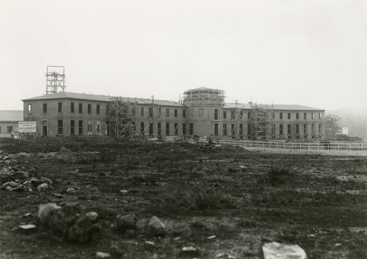 Statens Sjöhistoriska museum under byggnad. Uppförande av AB Fundament Stockholm.