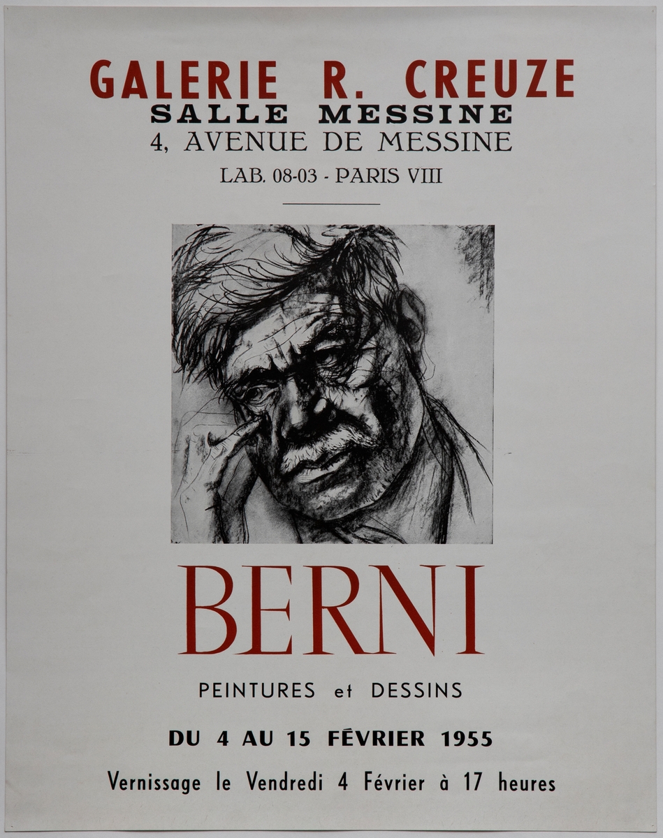 Berni - Galerie R. Creuze [Utstillingsplakat]