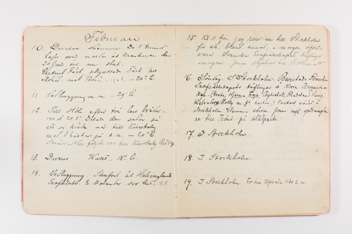 Dagbok från 1902–1903 omfattande 162 skrivna sidor samt en stämplingslängd. Inbunden med vaxdukspärm. Skriven av bonden, sjömannen och godtemplaren Per Svensson (1863–). Denne var gift med Kerstin Persdotter i Östergården (Österböle nr 2) i Rengsjö socken. Anteckningarna berör arbete, resor, väder osv. Dagboken ingår i en samling på 8 volymer och fanns vid digitaliseringstillfället i privat ägo inom släkten.