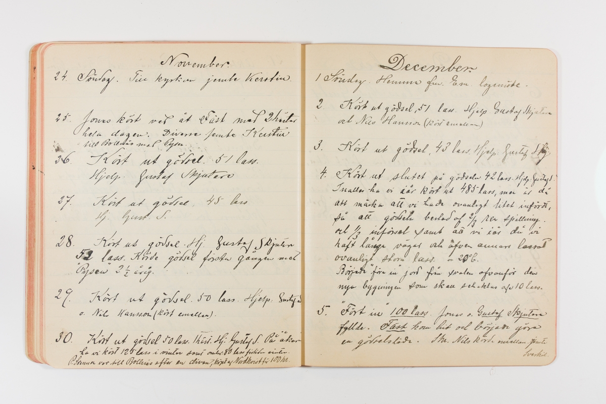 Dagbok från 1901 omfattande 71 skrivna sidor samt en skriven lapp. Inbunden med vaxdukspärm. Skriven av bonden, sjömannen och godtemplaren Per Svensson (1863–). Denne var gift med Kerstin Persdotter i Östergården (Österböle nr 2) i Rengsjö socken. Anteckningarna berör arbete, resor, väder osv. Dagboken ingår i en samling på 8 volymer och fanns vid digitaliseringstillfället i privat ägo inom släkten.