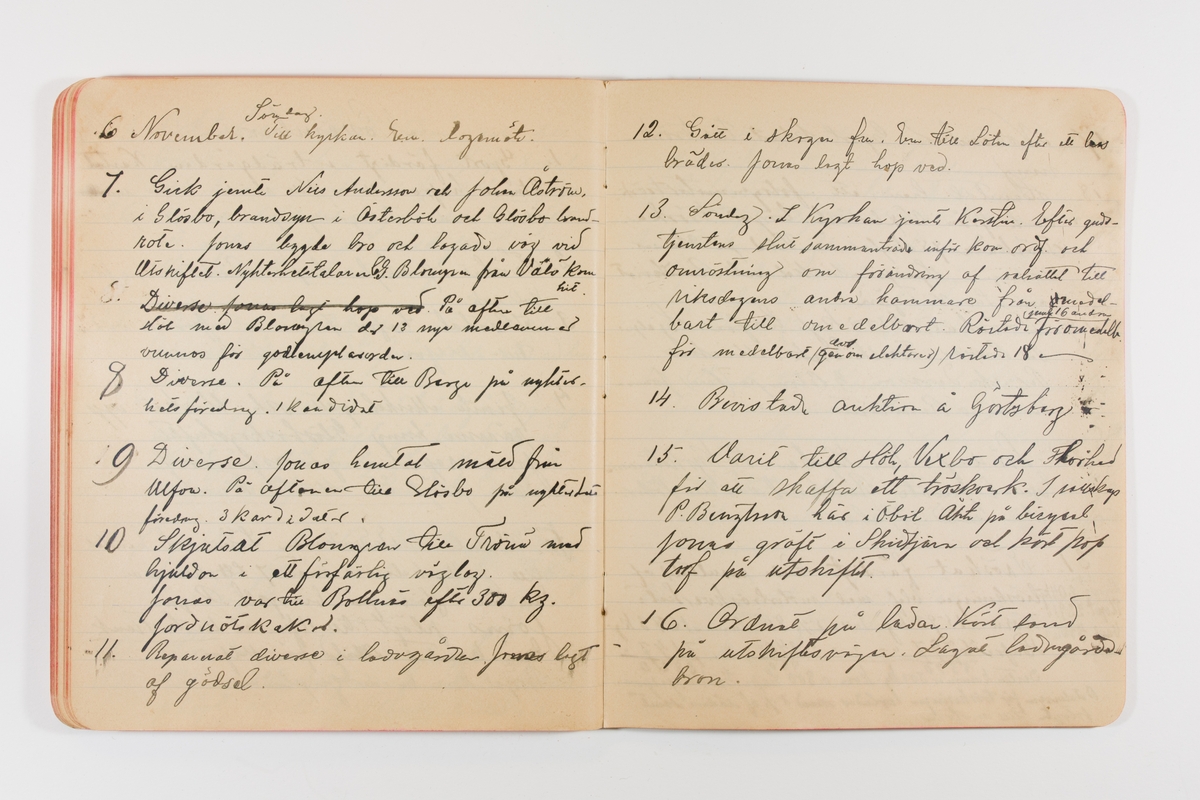 Dagbok från 1897–1898 omfattande 138 sidor. Inbunden med vaxdukspärm. Skriven av bonden, sjömannen och godtemplaren Per Svensson (1863–). Denne var gift med Kerstin Persdotter i Östergården (Österböle nr 2) i Rengsjö socken. Anteckningarna berör arbete, resor, väder osv. Dagboken ingår i en samling på 8 volymer och fanns vid digitaliseringstillfället i privat ägo inom släkten.