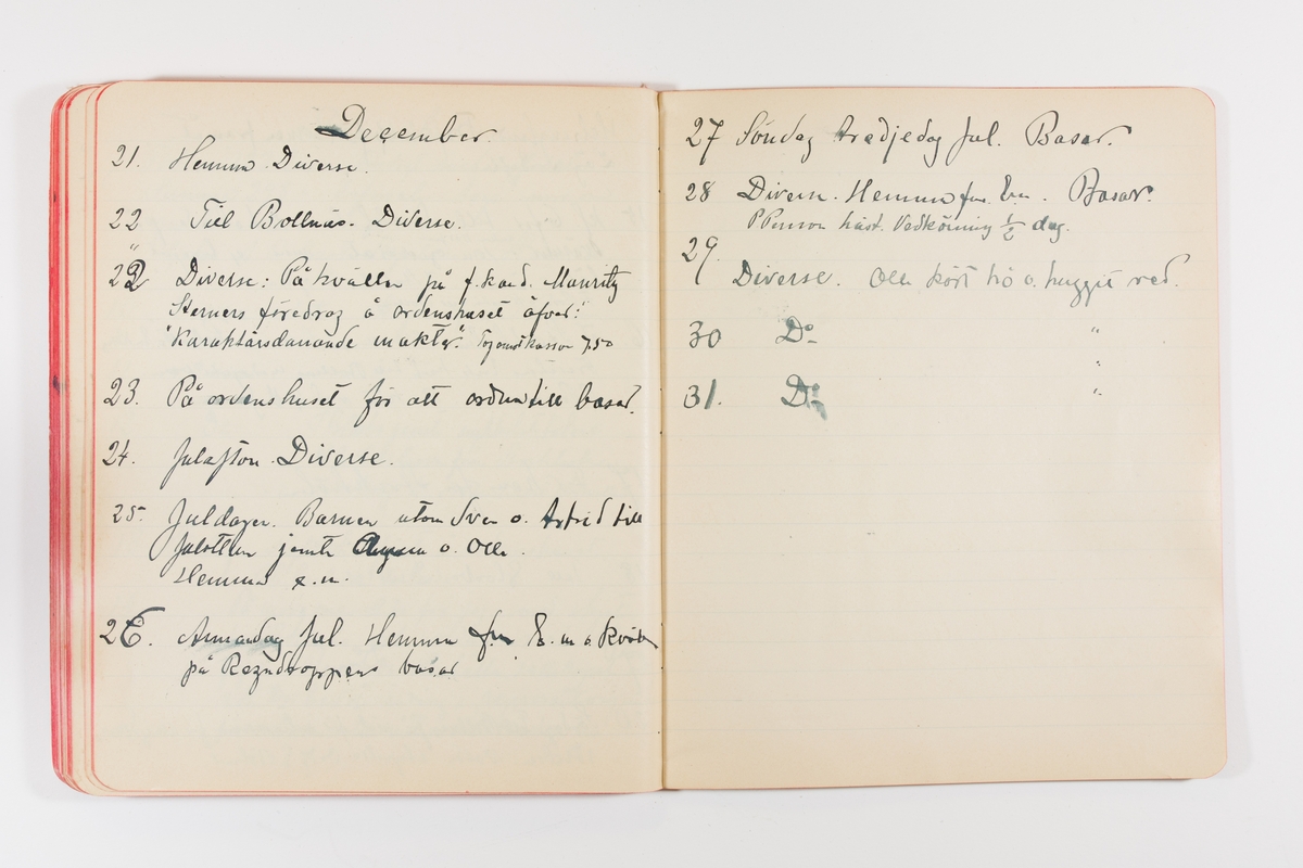 Dagbok från 1902–1903 omfattande 162 skrivna sidor samt en stämplingslängd. Inbunden med vaxdukspärm. Skriven av bonden, sjömannen och godtemplaren Per Svensson (1863–). Denne var gift med Kerstin Persdotter i Östergården (Österböle nr 2) i Rengsjö socken. Anteckningarna berör arbete, resor, väder osv. Dagboken ingår i en samling på 8 volymer och fanns vid digitaliseringstillfället i privat ägo inom släkten.