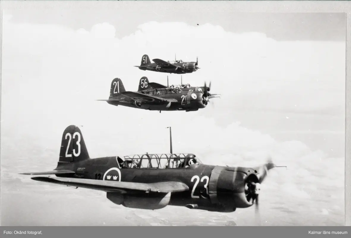 Plan SAAB B 17C ur 2:a division "Ludvig Blå" F 12 Kalmar, Reproduktioner ur Överste Carlgrens album 1942-54.