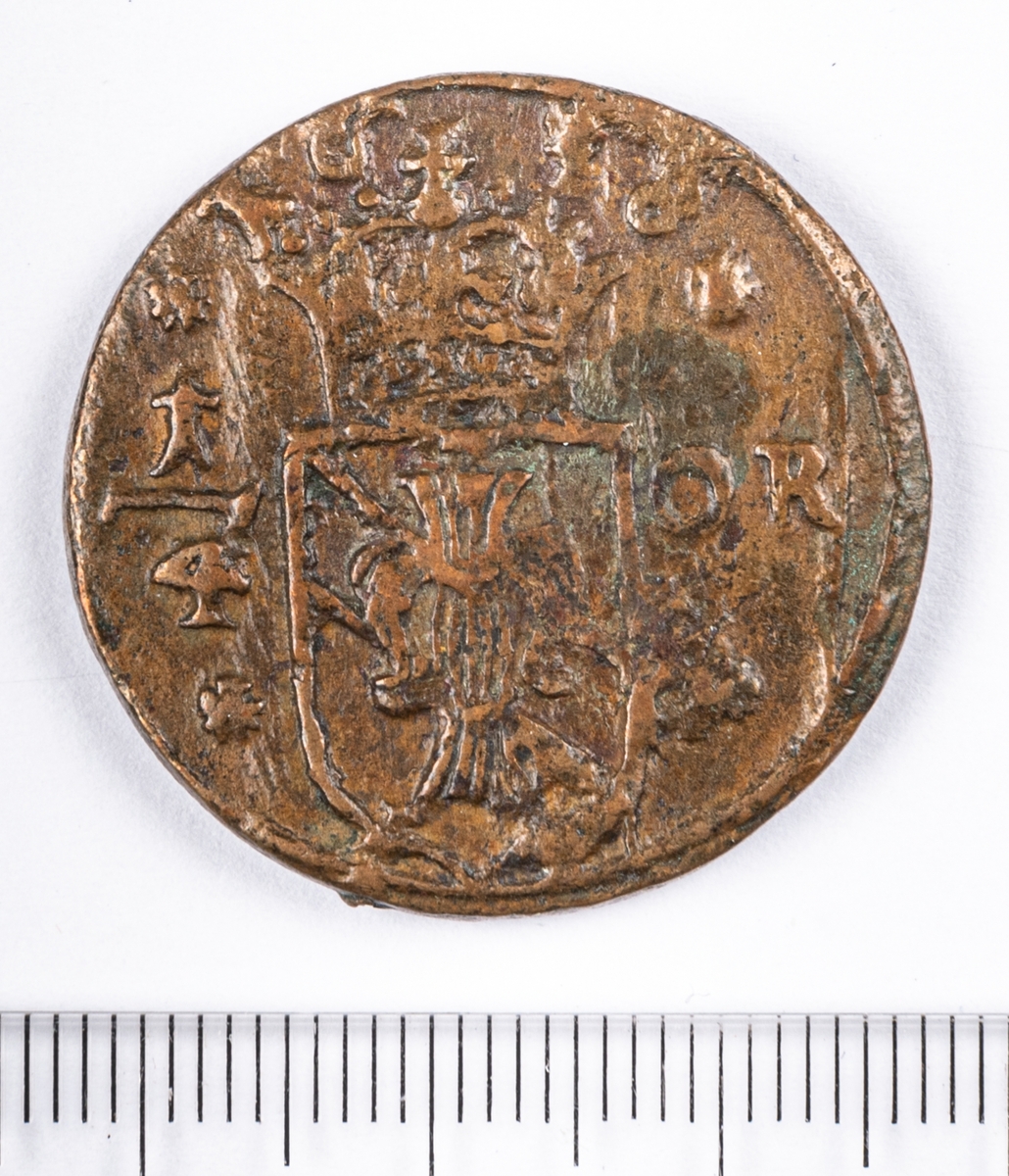 Mynt, Sverige,  1/4 öre, 1638.