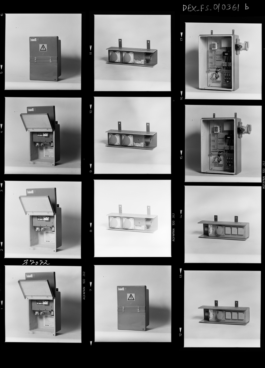 Byggholt. Div. elektrisk utstyr.