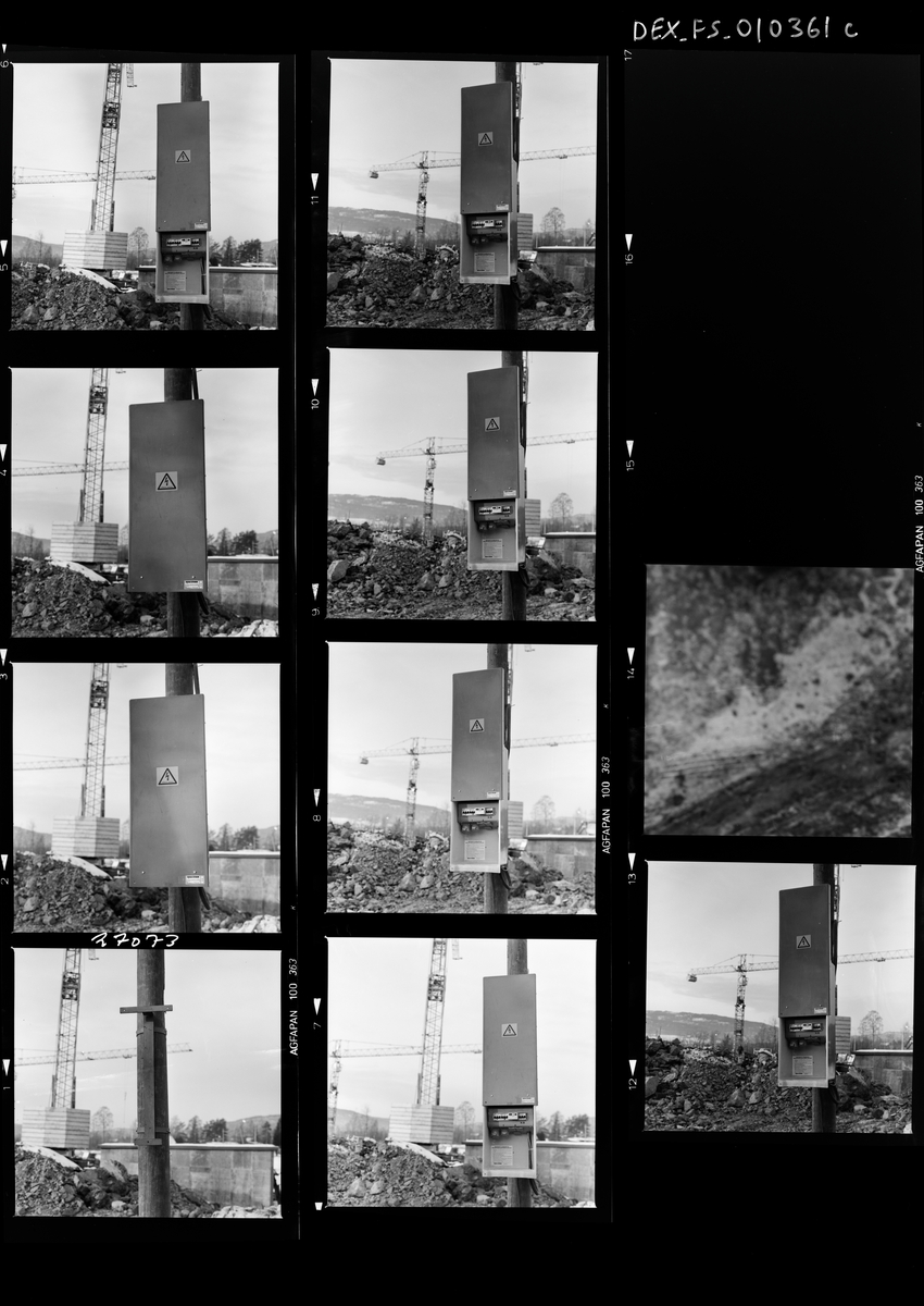 Byggholt. Div. elektrisk utstyr.