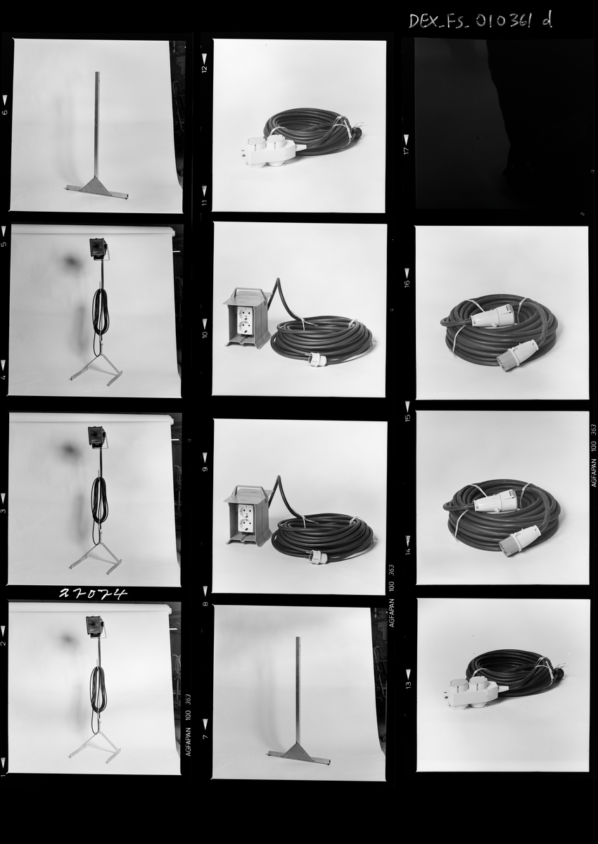 Byggholt. Div. elektrisk utstyr.