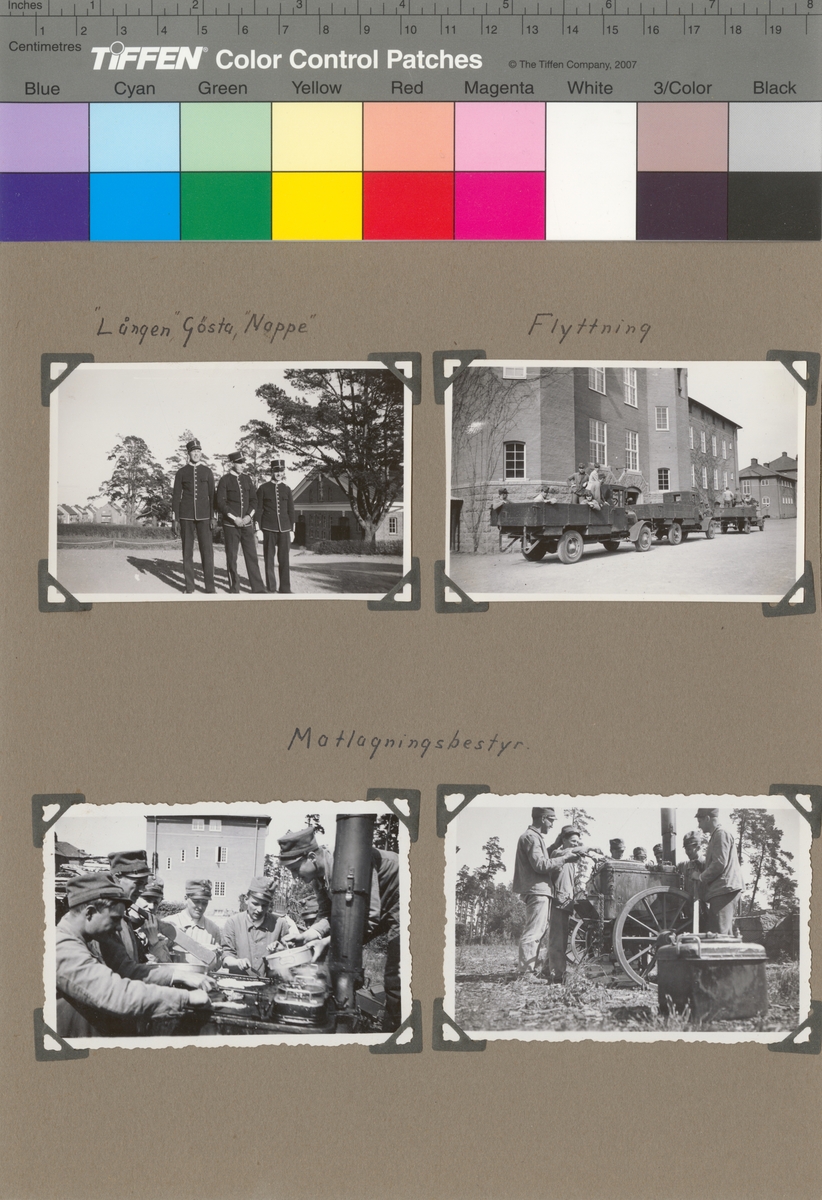 Text i fotoalbum: "Matlagningsbestyr".