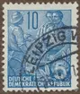 Frimärke ur Gösta Bodmans filatelistiska motivsamling, påbörjad 1950.
Frimärke från Öst Tyskland, 1959. Motiv av Verkstadsarbetare. 5-årsplanen -Propagandamärke-