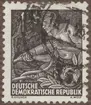 Frimärke ur Gösta Bodmans filatelistiska motivsamling, påbörjad 1950.
Frimärke från Östtyskland, 1953. Motiv av Tysk Bergborrare -
