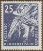 Frimärke ur Gösta Bodmans filatelistiska motivsamling, påbörjad 1950.
Frimärke från Östtyskland, 1957. Motiv av Borrare i Kolgruva 