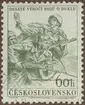 Frimärke ur Gösta Bodmans filatelistiska motivsamling, påbörjad 1950.
Frimärke från Tscheckoslovakiet, 1954. Motiv av Gevär: Infanterister till anfall Arméns Dag 1954