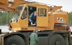 Mobillyftkran. Kranförare Inge Lungborg.