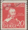 Frimärke ur Gösta Bodmans filatelistiska motivsamling, påbörjad 1950.
Frimärke från Sverige, 1944. Motiv av Clas Fleming c:a 1530-1597 Amiral Hövitsman över Finland 1591-1597 