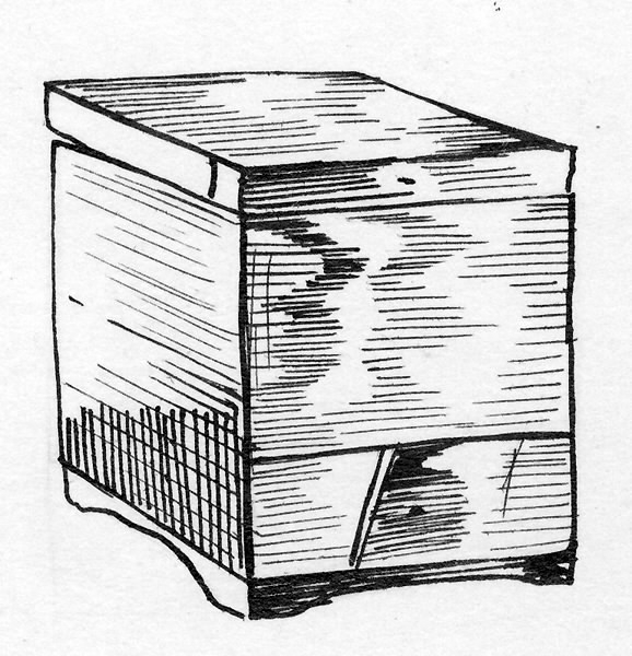 Tobaksask av trä, fanerat av annat träslag.