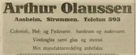 Reklame fra 1925 hvor man kan se landhandelens brede utvalg. Akershus Arbeiderblad den 02.04.1925. Nasjonalbiblioteket.