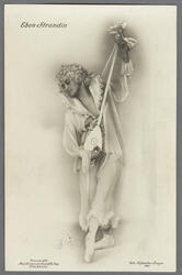 Vykort med motiv av Ebon Strandin i rollen som "Pierrot" i o