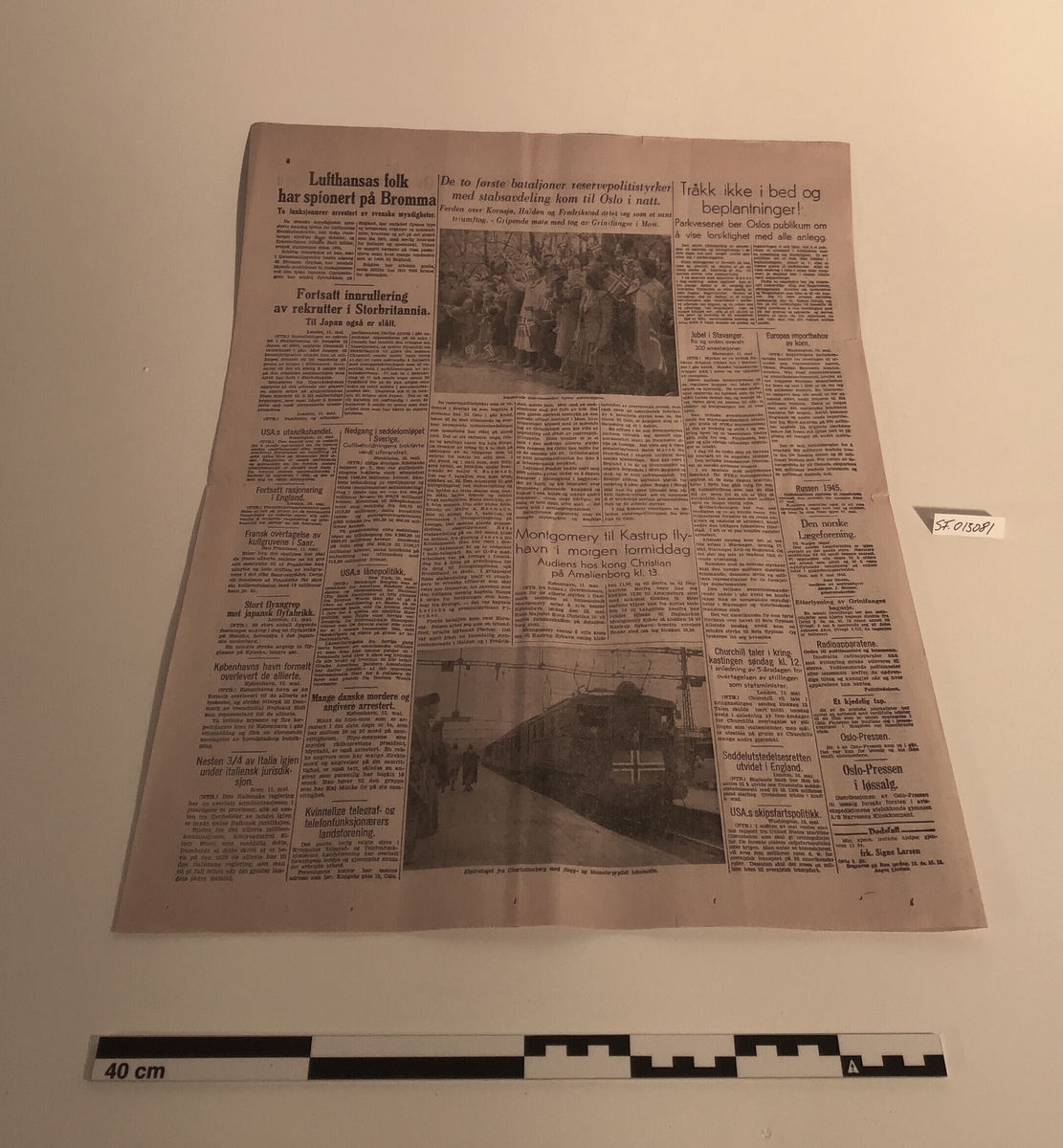 Avis fra frigjøringsdagen etter andre verdenskrig
Fellesavis som ble utgitt i Oslo i de fem første frigjøringsdagene i mai 1945, 4 sider