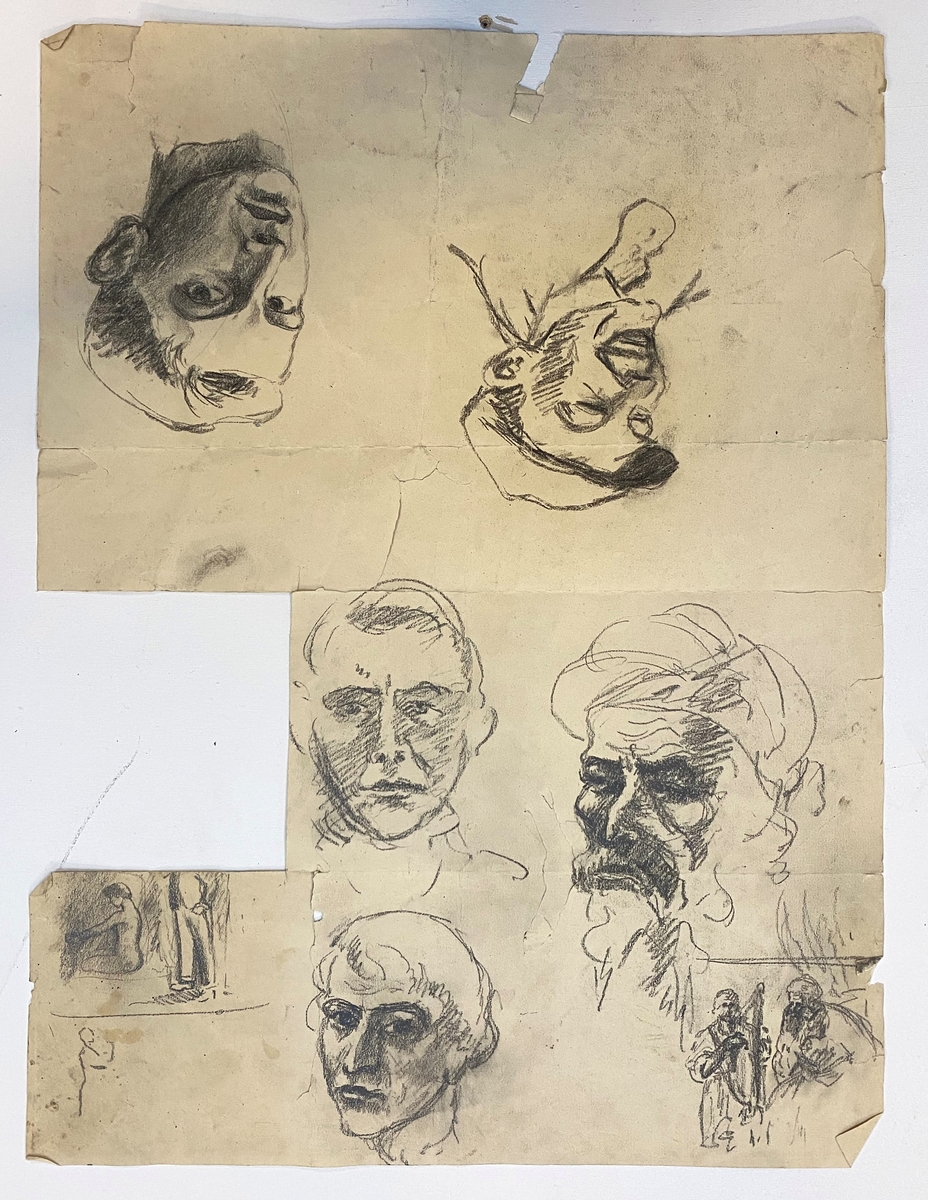 Hodestudier [Tegning]