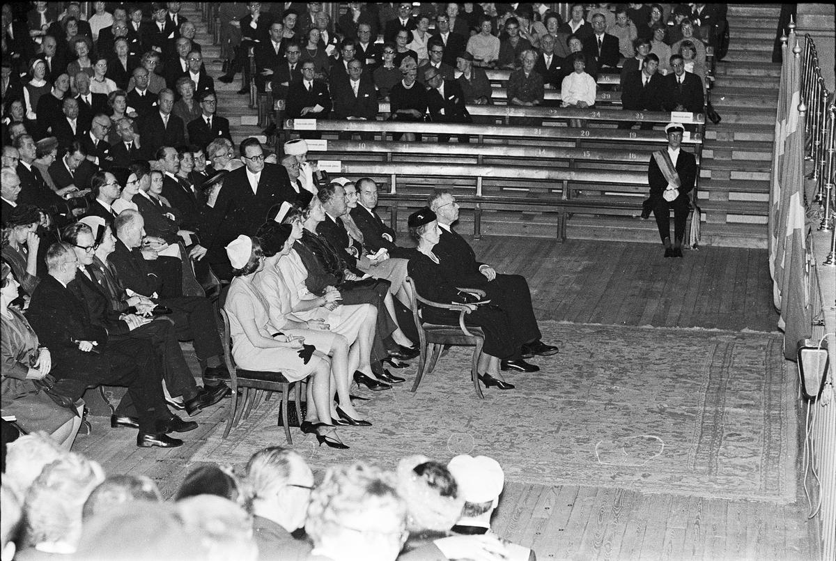 Kungligt besök i Universitetsaulan, Uppsala 1963