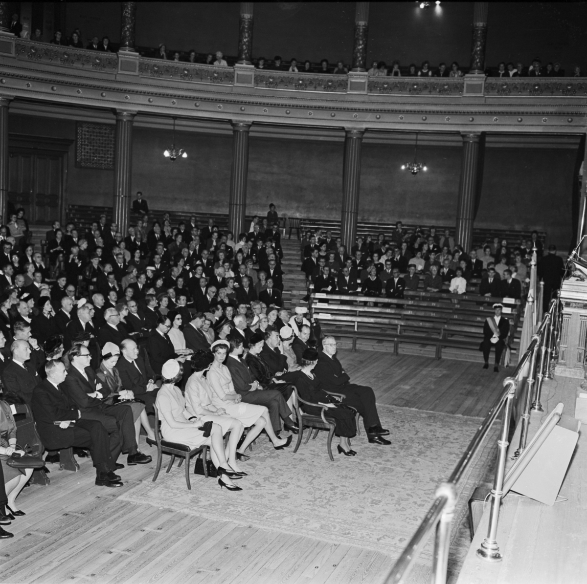 Kungligt besök i Universitetsaulan, Uppsala 1963