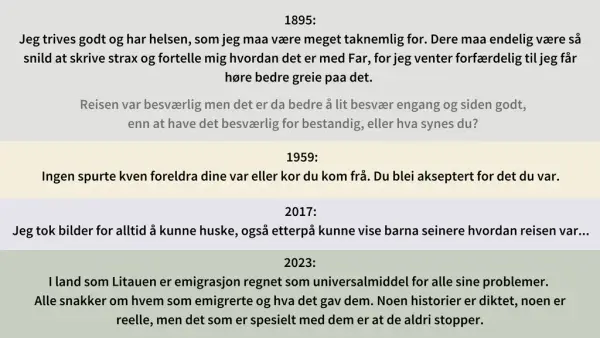sitat om migrasjon før og nå, tekst