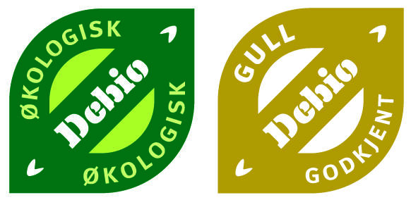 Logoer:  Debio økologisk og Debio gullmerke