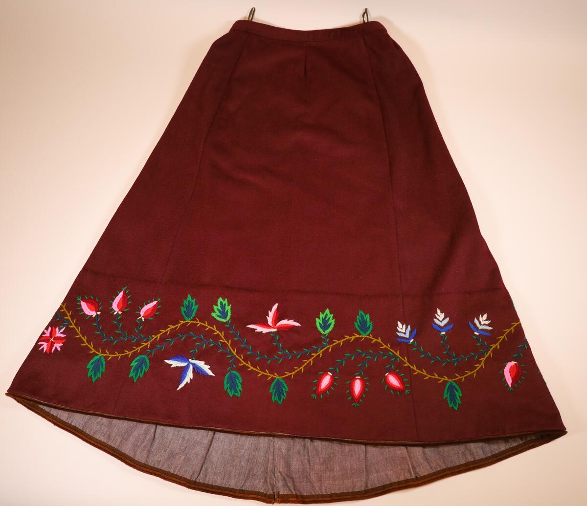 Broderte blomsterranker, strå  og blomsterknopper i ulike farger.