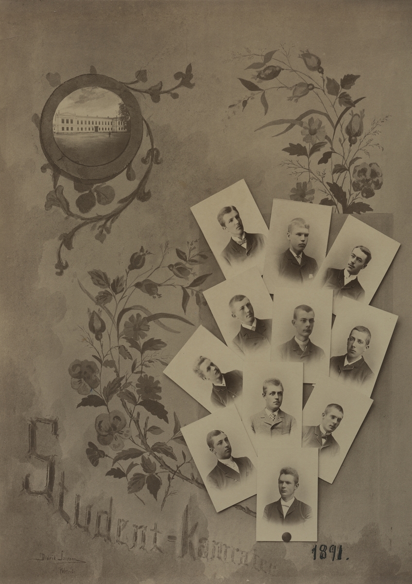 Studenter på Rudbeckianska skolan i Västerås 1891