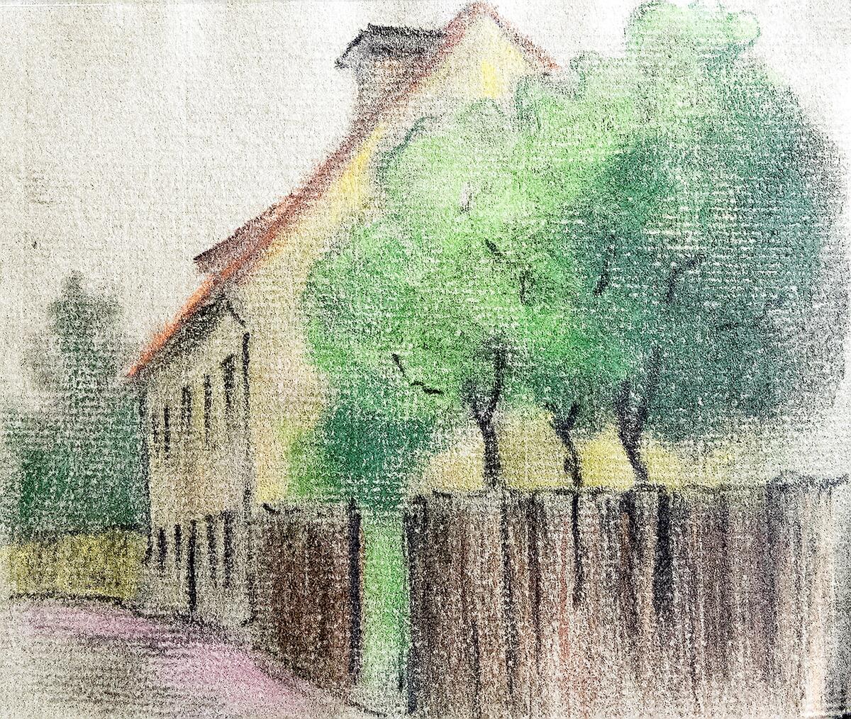 En skissbok med pärmar klädda i brunt tyg med plats för penna (saknas). Blandade motiv, 60 st, såsom porträtt, Visbymiljöer, landskapsstudier m.m. Teknik: pastellkrita, kol, blyerts. Datumstämplar förekommer, den äldsta från 31 juli 1911. Möjligen är konstnären Edvard Cramér.
I samlingarna utan nummer vid inventering 2016.