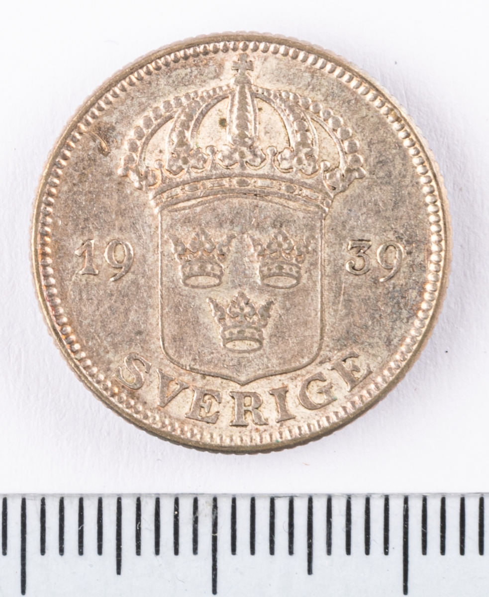 Mynt, Sverige, 50 öre, 1939.