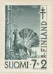 Frimärke ur Gösta Bodmans filatelistiska motivsamling, påbörjad 1950.
Frimärke från Finland, 1951. Motiv av Tjäder: Tetrao Urogallus  -Till förmån för förebyggandet av TBC-